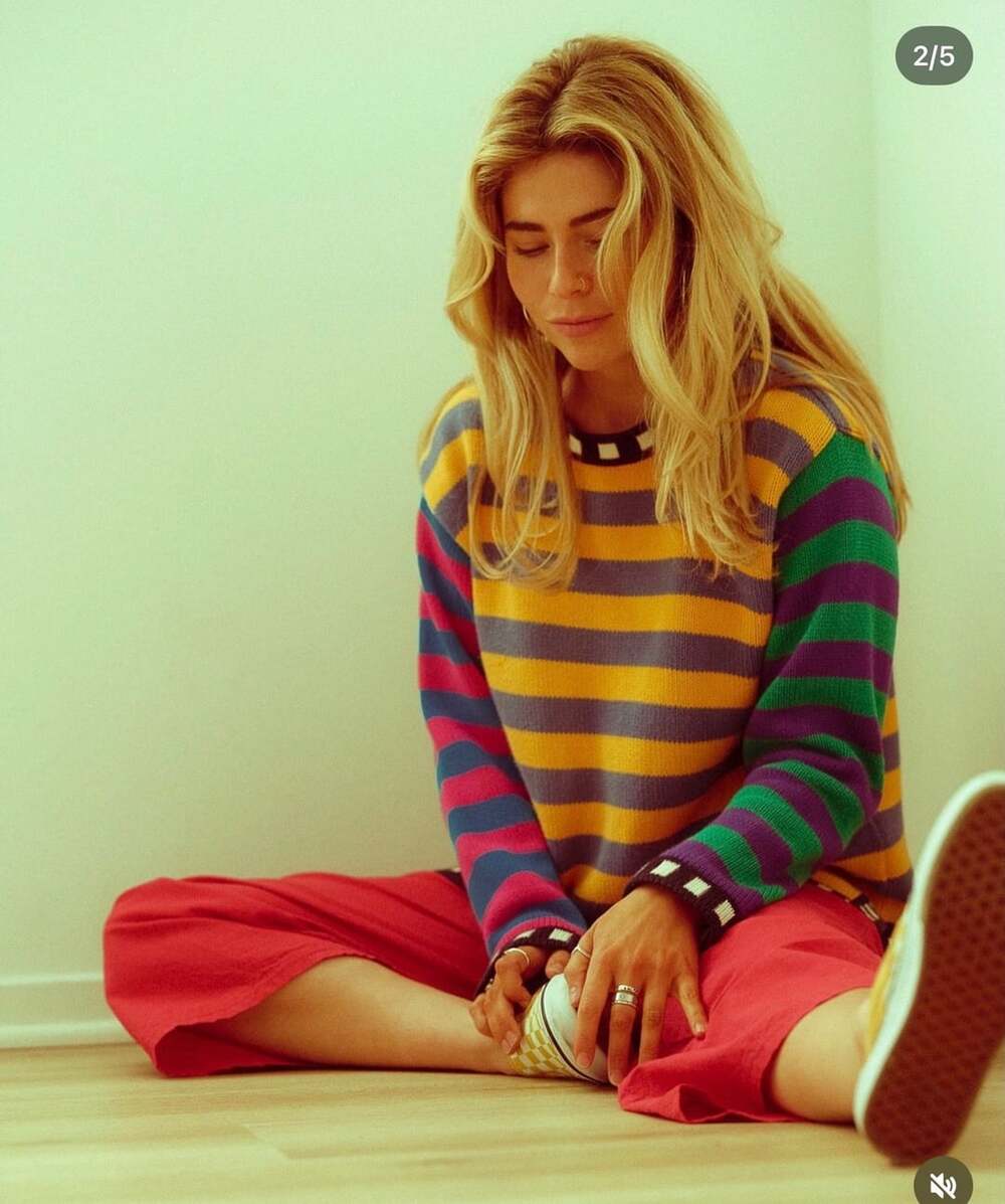 Vintage Lizwear Colorful Striped Crewneck Sweater